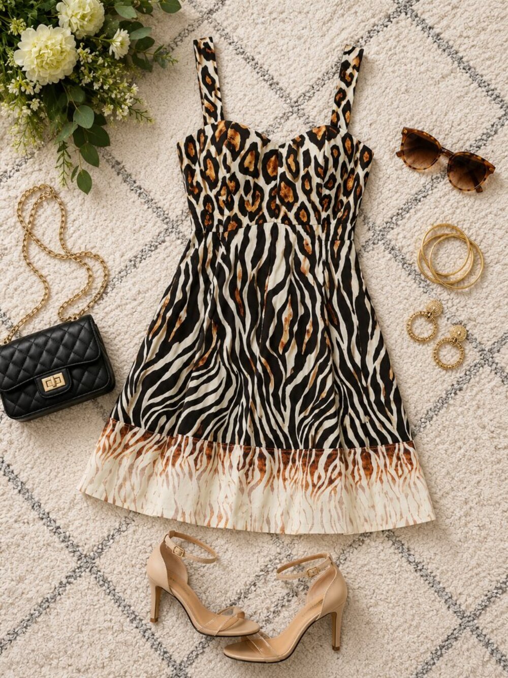 Avec Les Filles Leopard Bustier Mini Dress 4 NWT Corset Date Night Party